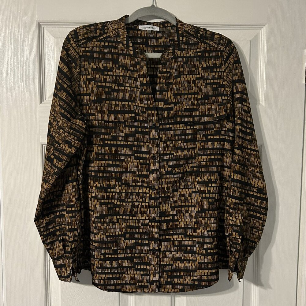 Women's, Calvin Klein, Button Up Blouse, Size Medium
